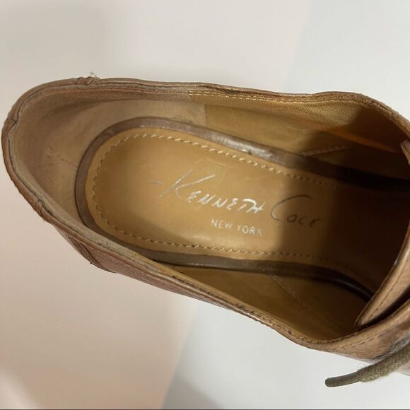 Kenneth Cole Reaction New York Peep Toe Sweet Crème Wedge Heels - Picture 7 of 8